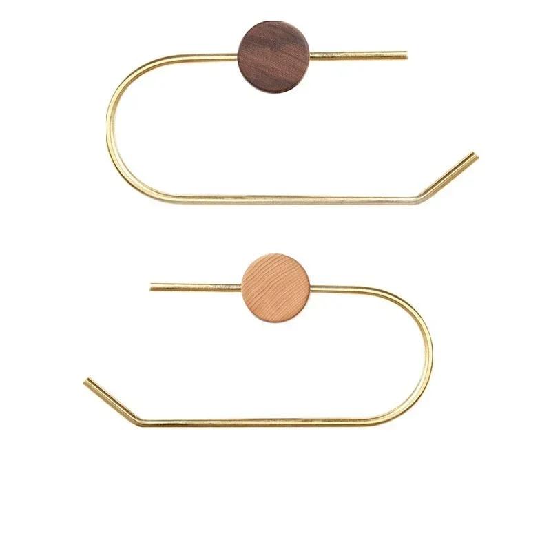 Bathroom Toilet Paper Holder Wall Mount Tissue Roll Hanger Bathroom Accessories Wall Paper Porta Papel Higienico Wood Copper