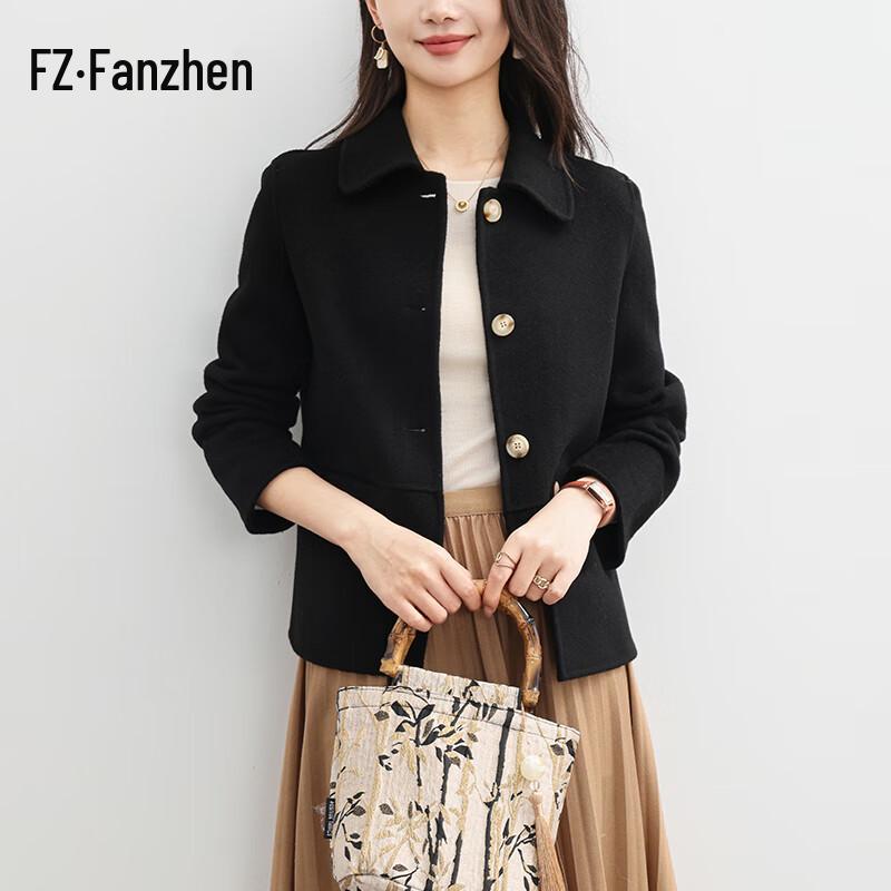 Fanzhen Women's 100% Wool Short Overcoat