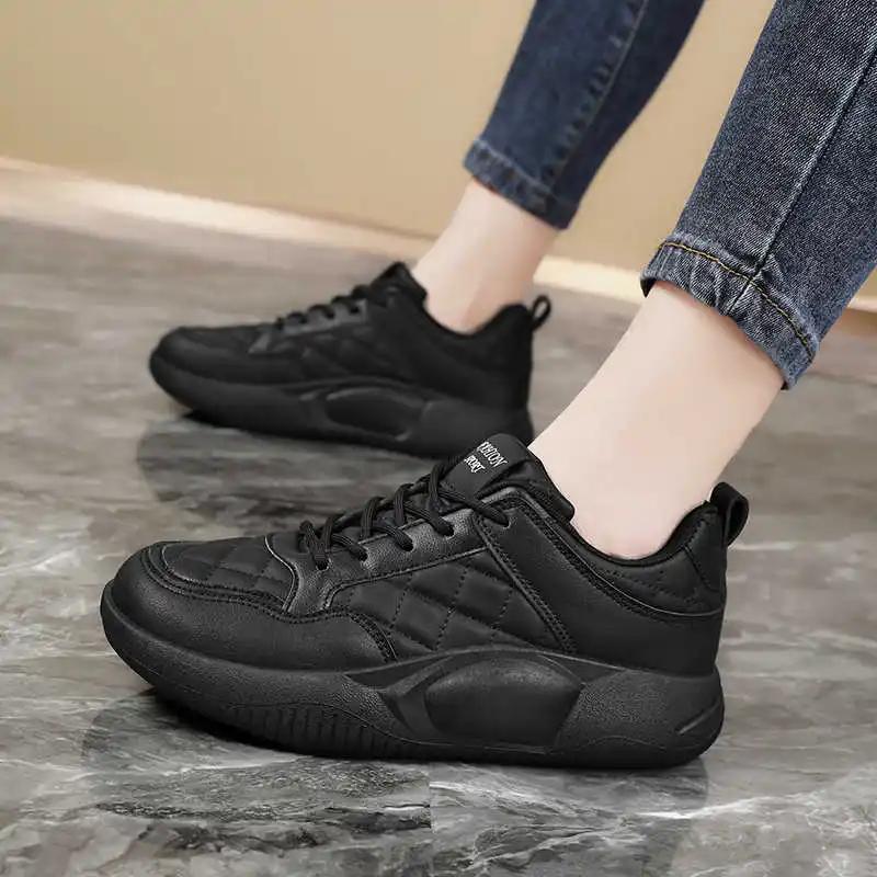 Lace Up Fall Boots Size 33 Dress Heeled Women Shoes Platform Heel Boots Sneakers Sport Real Training Character New Season