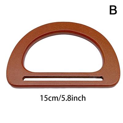D-Form Holz Tasche Griff Ring DIY Ersatz Handtasche Tote Griffe Geldbörsenrahmen Taschenriemen Gepäck Handgefertigte Taschenzubehör