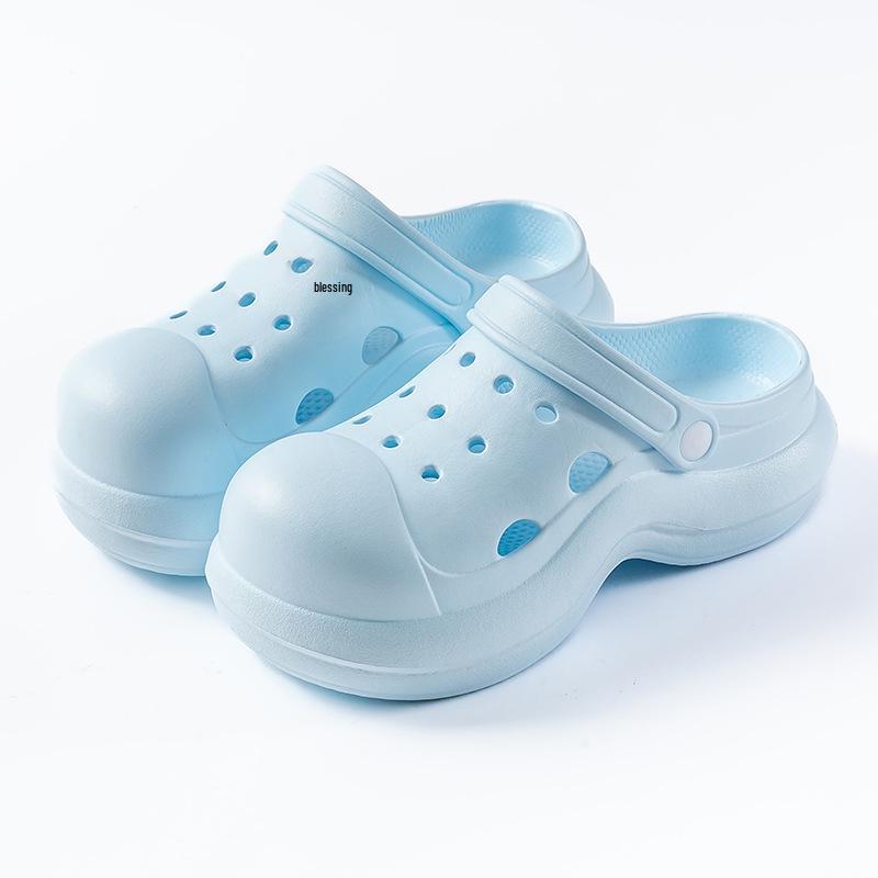 "Unisex Summer Garden Shoes: Non-Slip, Thick-Soled Half-Toe Beach Sandals"