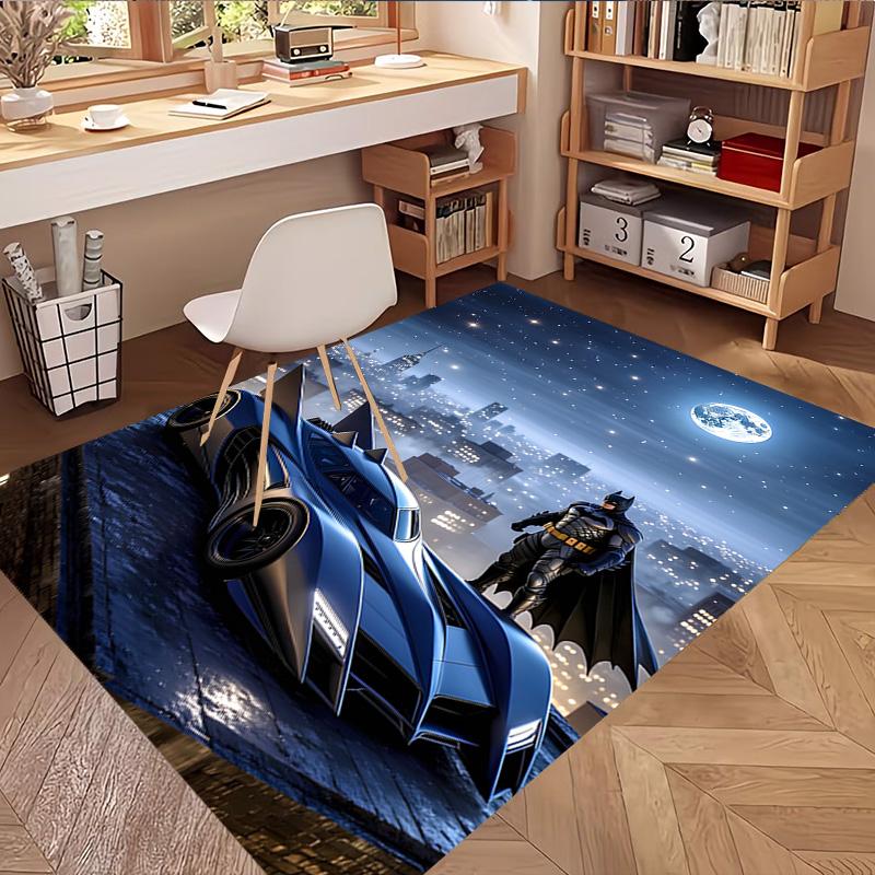Batman Print Rug, Washable Floor Carpet, For Entryway Dorm Laundry Room Office Study, Home Decor Birthday Christmas Gift