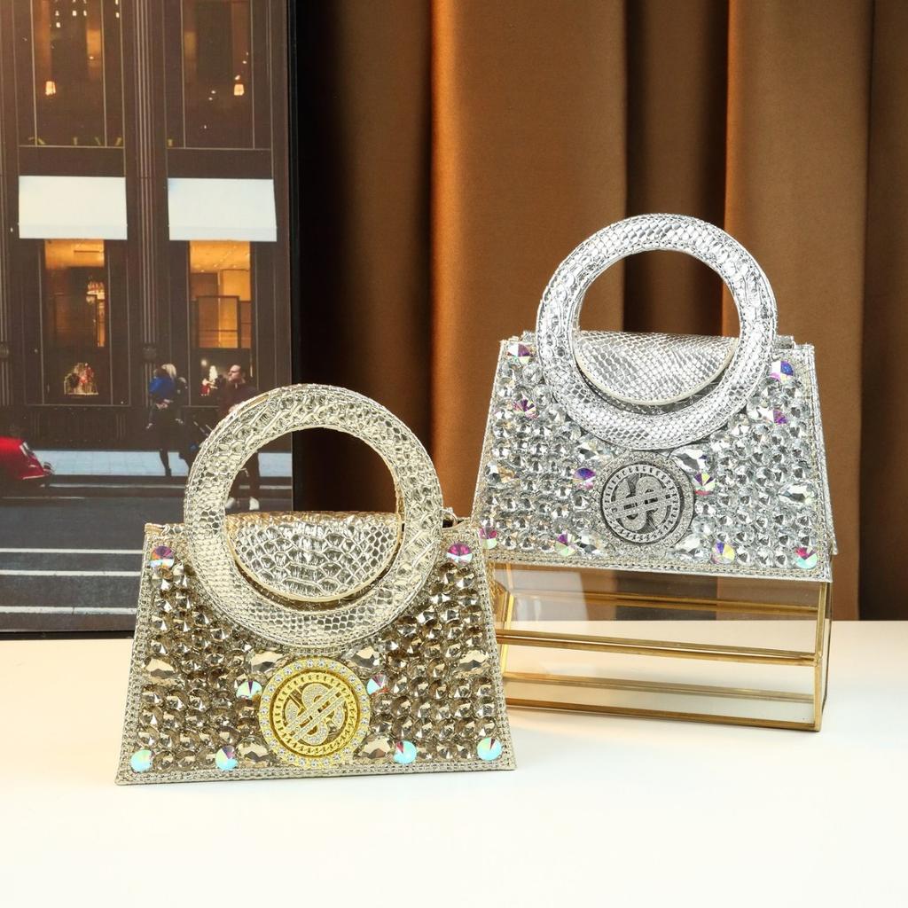 Neue USD-Muster Voll-Diamant Bankett High-End Damenhandtasche Party Vielseitige Strasssteintasche