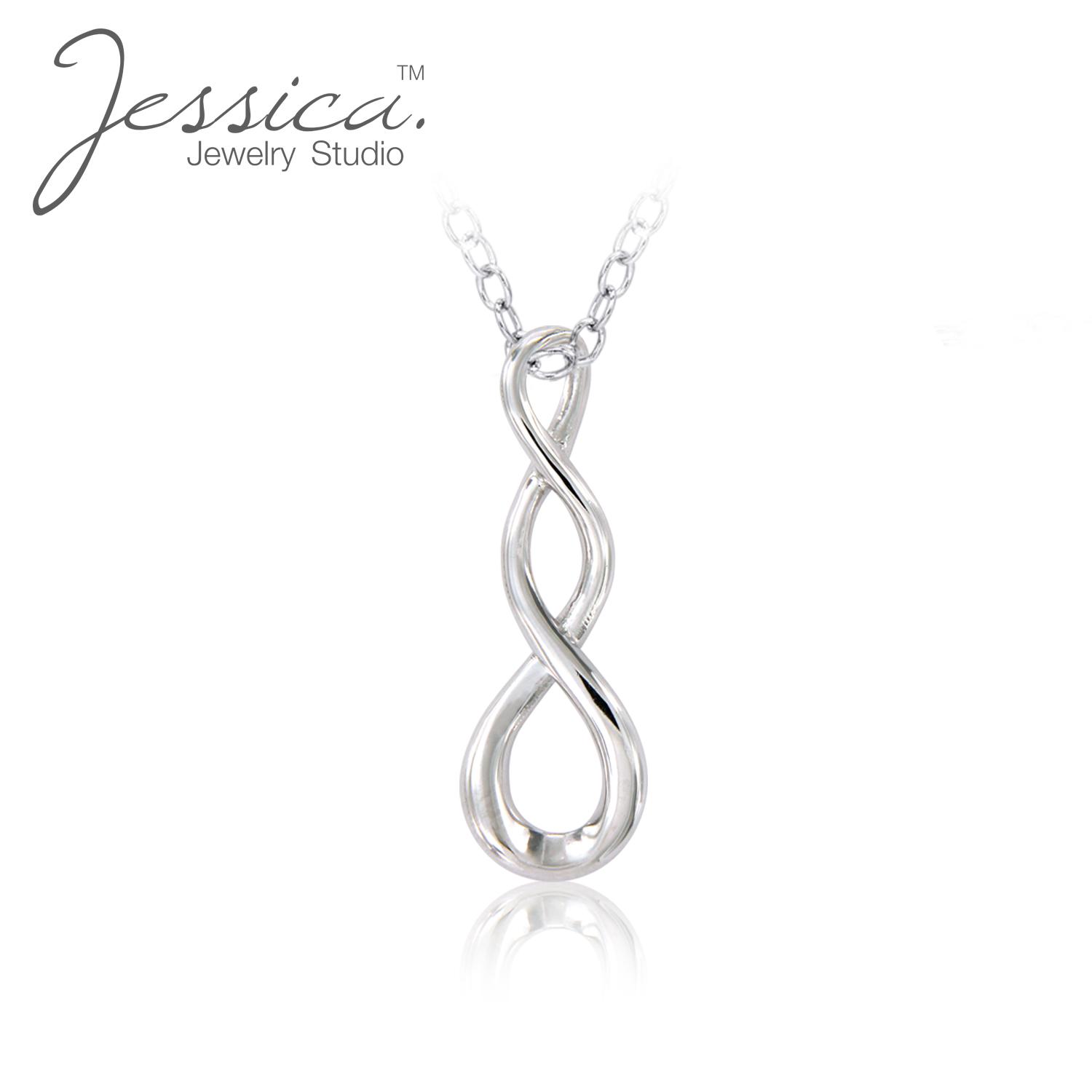 

Твердый 925 стерлингового серебра Infinity Кулон ожерелье Подарок для подруги / жены