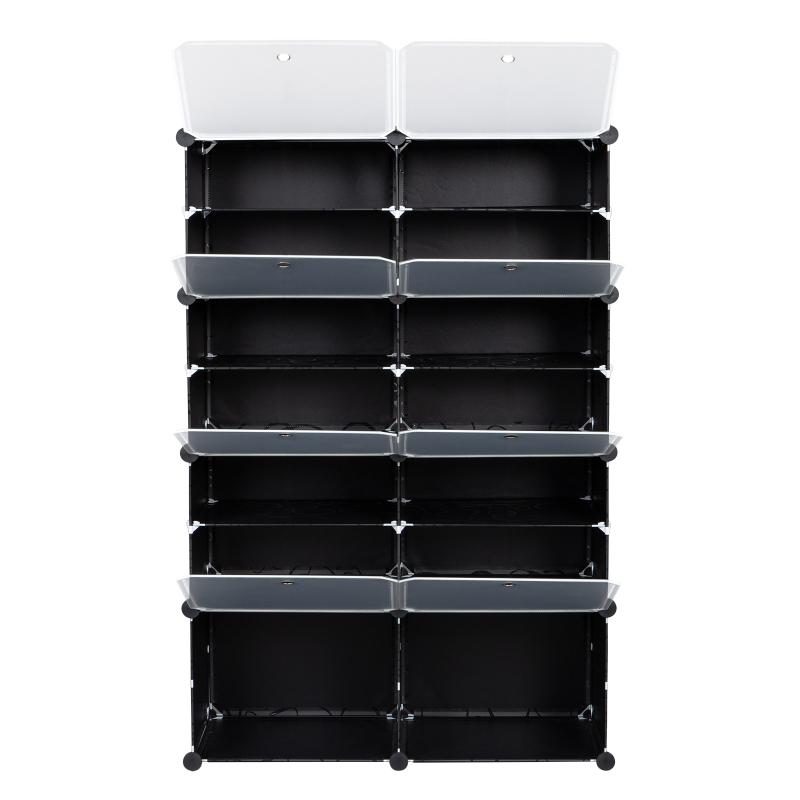 7-tier 14 Grids Shoe Rack Organizer Portable Large Capacity Tower Shelf Storage Cabinet Stand For