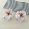 ZA exaggerated fashion hand-woven white temperament multi-layer petal large flower stud earrings, simple and versatile woman