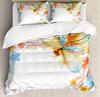 Dragonfly Flower Leaf Insect Butterfly Duvet Cover Bed Bedding Set Home Quilt Cover Pillowcases Bedroom Bedding Set No Sheet