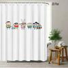 Crayon Shin-Chan All Characters Big Group Photo Scene 2D Print Waterproof Shower Curtain, Vibrant Blue Sky With Full Cast Bathro