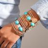 Acrylic geometric round multi-layer open bracelet ethnic style fashion jewelry