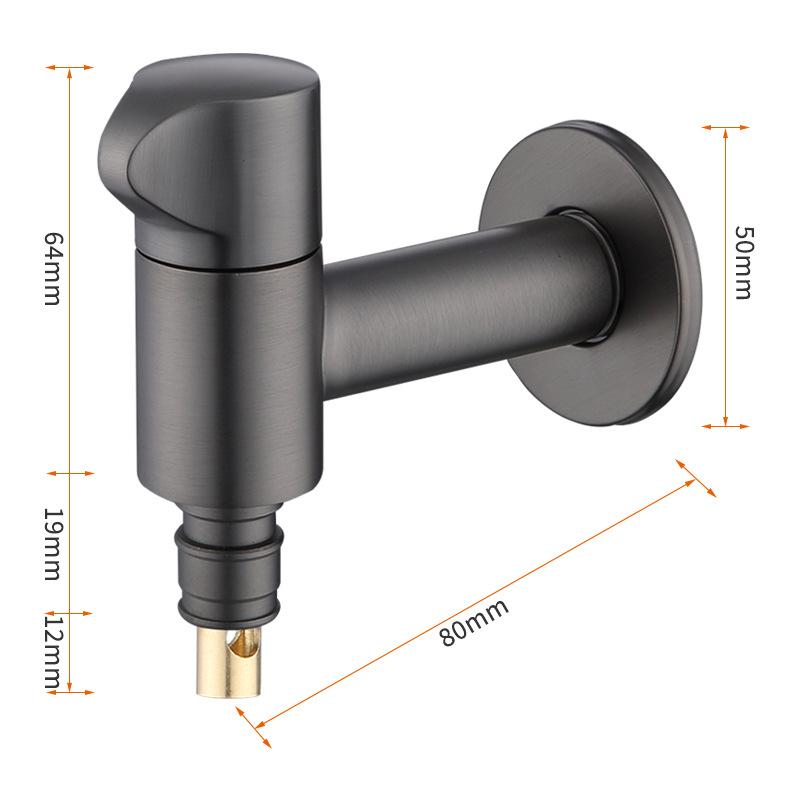 

Black Brass Extended Outdoor Garden Faucet Wall Mounted Bathroom Corner Washing Machine Tap Durable Water Supply Valve