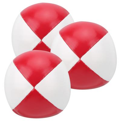 3 Pezzi Palla da Giocoleria in Pelle PU per Interni Tempo Libero Portatile Allenamento Performance PallineRosso Bianco