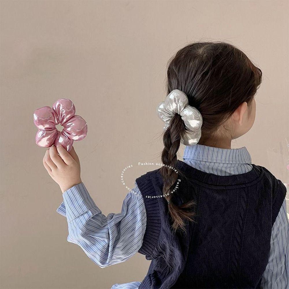 Flower Shape Large Hair Scrunchies Sponge Elastic Hair Rope Personality Exaggerated Hair Ring  Kids