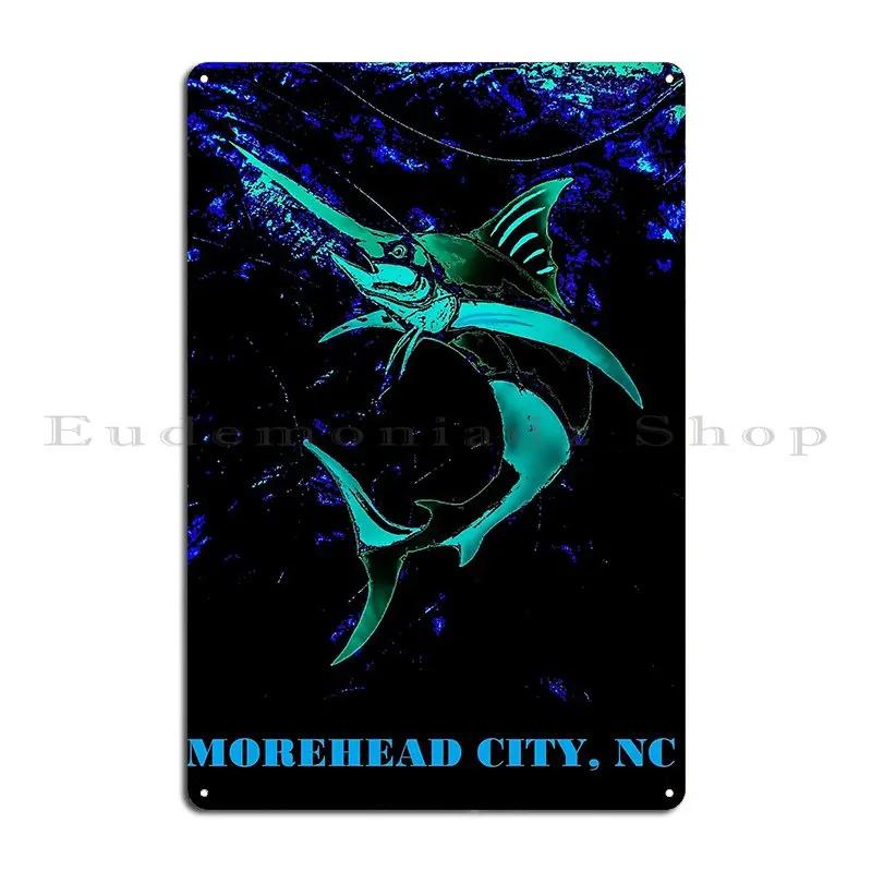 Blue Marlin Morehead City Nc Metal Signs Create Painting Wall Decor Custom Cinema Tin Sign Poster