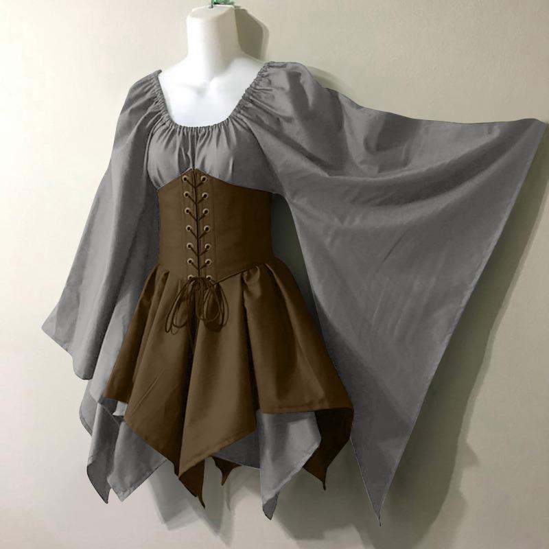New long-sleeved women's Renaissance medieval dress