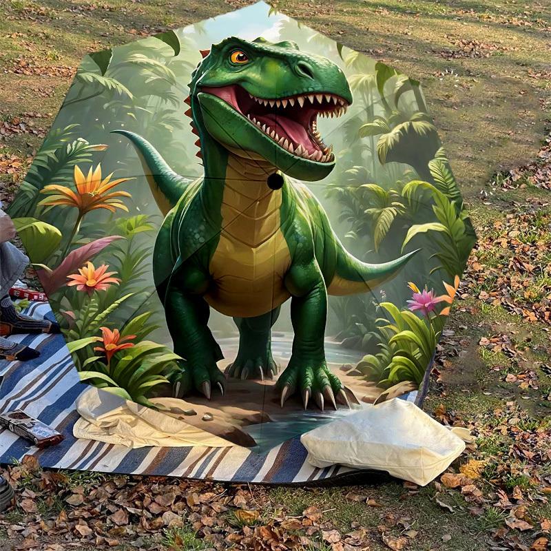 1PC Dinosaur Jungle Umbrella-8-Rib Reinforced Portable Folding Travel Suitable for All Seasons Outdoor Daily Use  -J0342