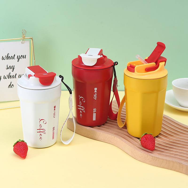 New Fashion Steel Coffee Cup Portable Rope Handy Mug Stylish Coke Coffee Drinking Cup Durable Durable Useful Useful Safe