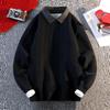Men's Faux Two-Piece Shirt Collar Sweater