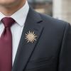 Sunflower Zinc Zinc Alloy Sun Brooch Metal Suit Collar Pin Temperament Suit Lapel Pin  Business