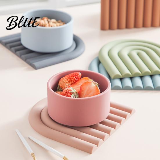 High Temperature Resistant for Hot Silicone Mat Pot Potholder Rainbow Heat Trivet Dishes Teapots Non-Slip Table Placemat Kitchen Home