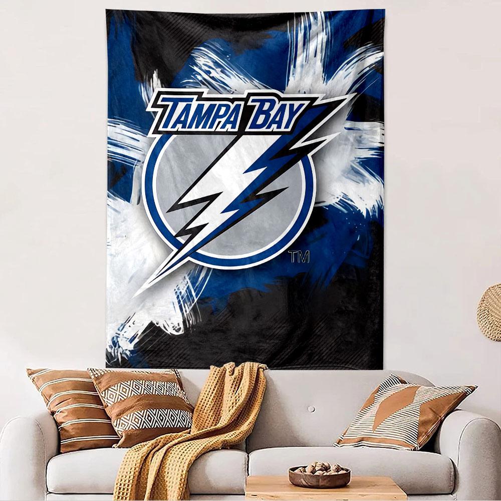 Tampa Bay Team Logo Tapestry Wall Hanging, Florida Sports Emblem Art, Sports Wall Decor for Bedroom Living Room Man Cave