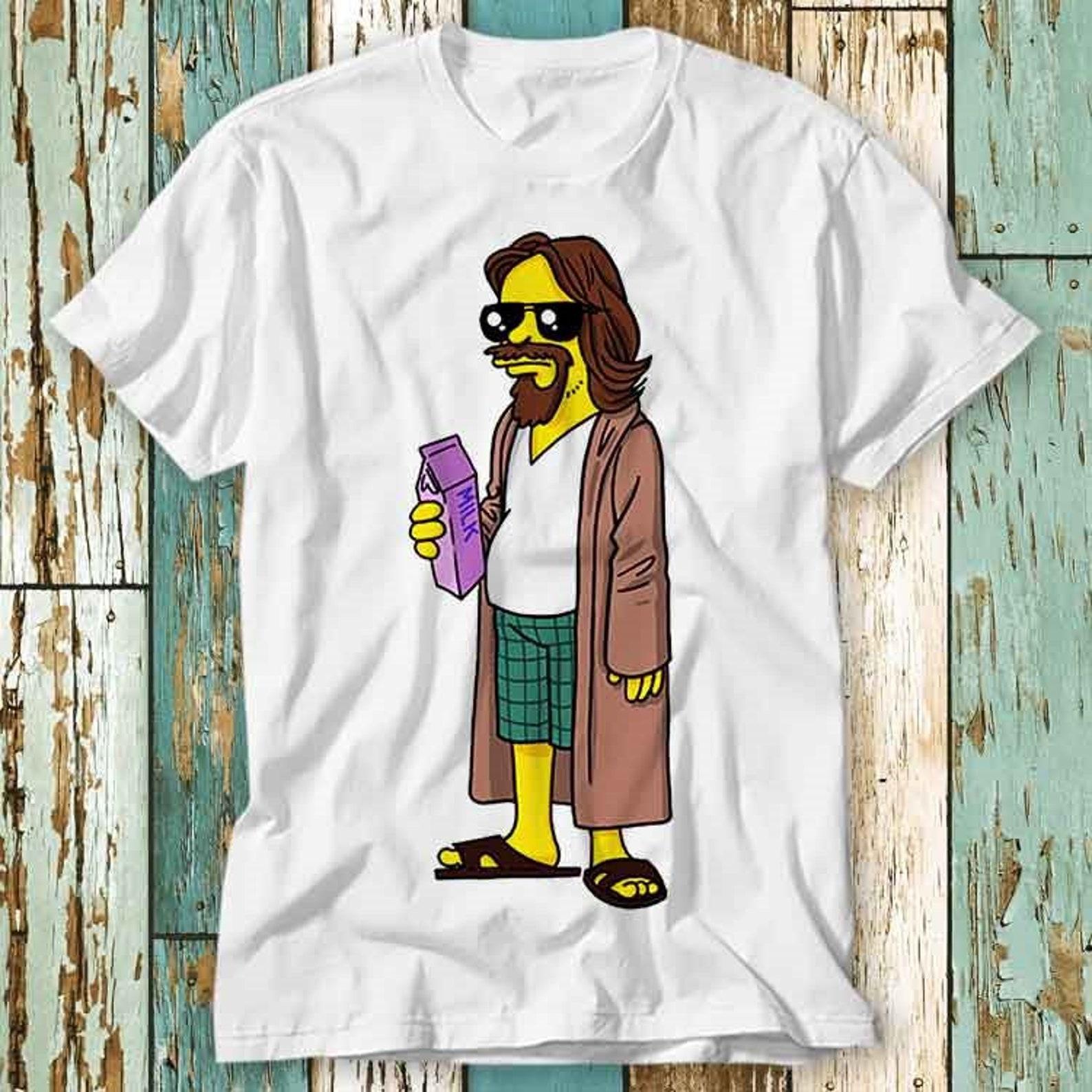 The Dude Homer Man The Big Lebowski T-Shirt Top Design Unisex Ladies Mens Tee Retro Fashion Vintage Shirt S804 XL