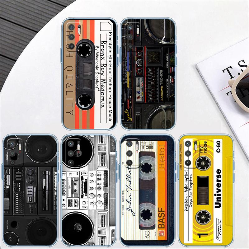 RP9 Boombox Tape Vintage Transparent Phone Case for Samsung Galaxy A04 A04S A14 A23 A34 A54 M23 M33 M52 M53