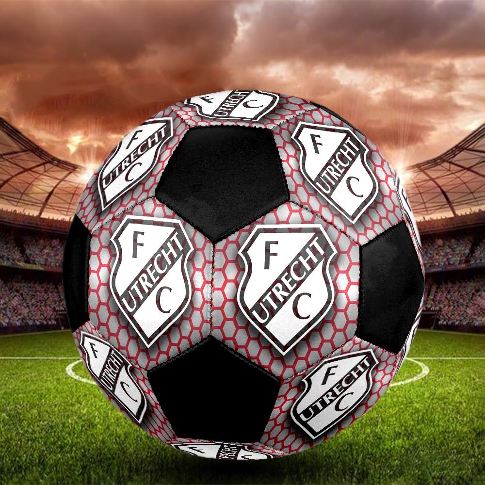 F C Utrecht Indoor Soccer Ball Colorful Machine Stitched PVC Size 5 Team Training Competition Ready Durable High-Bounce Cool Sports Gift