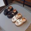 Girls Princess Shoes Big Bows T-strap Kids Leather Shoes Mesh Breathable 2025 Summer New Girls Sandals Round Toes Sweet Ins
