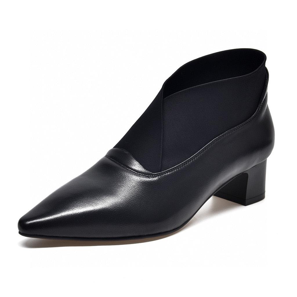 Pointed high heels women's shoes new deep mouth single shoes niche personality elastic mouth fashion shoes