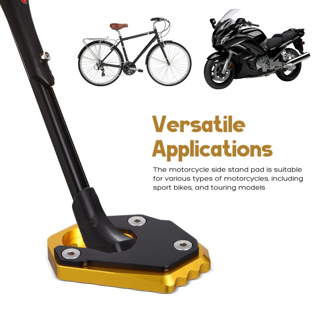 POPETPOP Side Stand Pad Side Stand Holder For Z900RS Z1000 Z1000R Universal Anti-Slip Aluminum