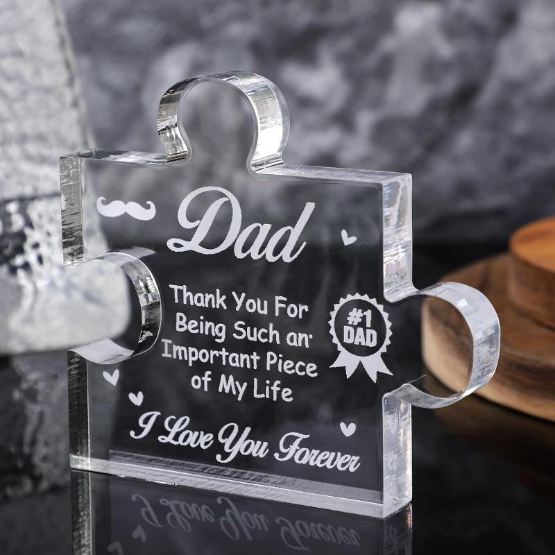 Dad Acrylic Puzzle Plaque – Gift from Daughter/son. For Father's Day, Thanksgiving, Birthday.