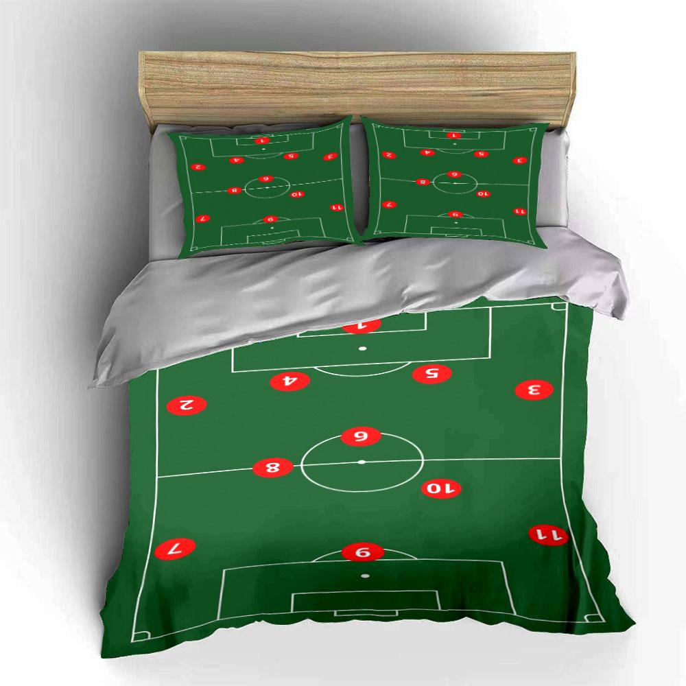 Campo da calcio con numeri. Set lenzuola Set copripiumino Copripiumini Federe(1*Copripiumino 2*Federe senza imbottitura piumone)