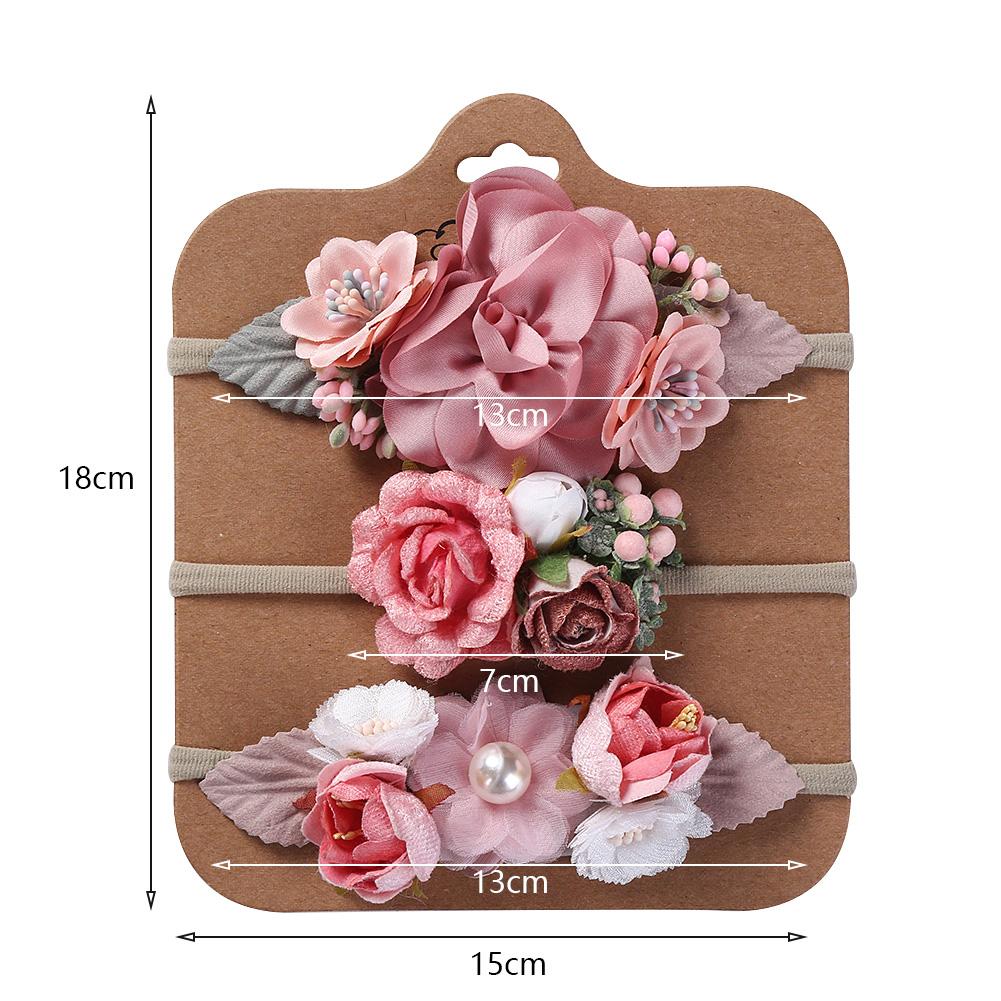 Artificial Flower Baby Headband Newborn Boy Girl Pearl Elastic Nylon Hair Band Child Photography Props Headwraps