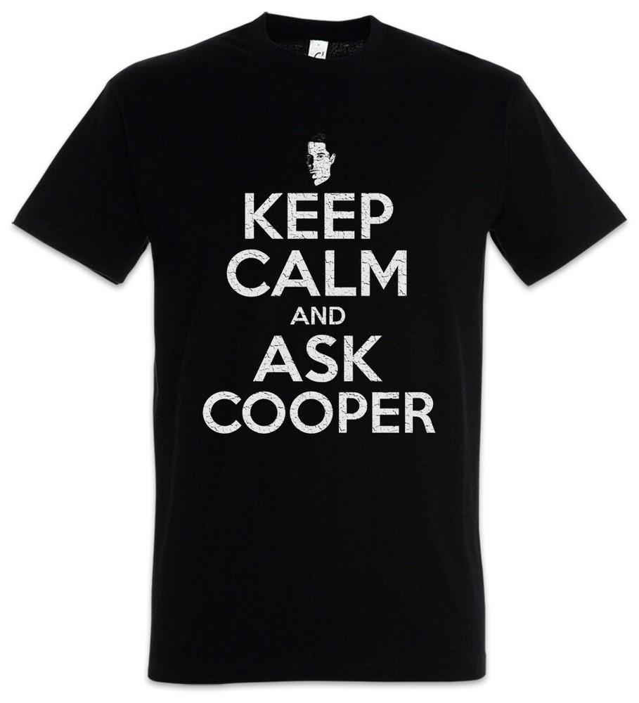 

Keep Calm And Ask Cooper Mens T-Shirt Fun Twin Film TV Series Series Peaks Fun L