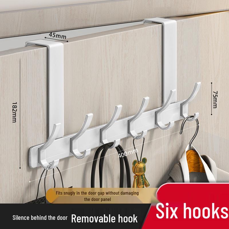 Perchero de Gancho Sobre la Puerta Sin Rastro para Abrigos, Sombreros y Organizador de Almacenamiento de Ropa