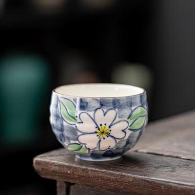 Shangqi Ceramic Hand-Painted Chrysanthemum Teacups