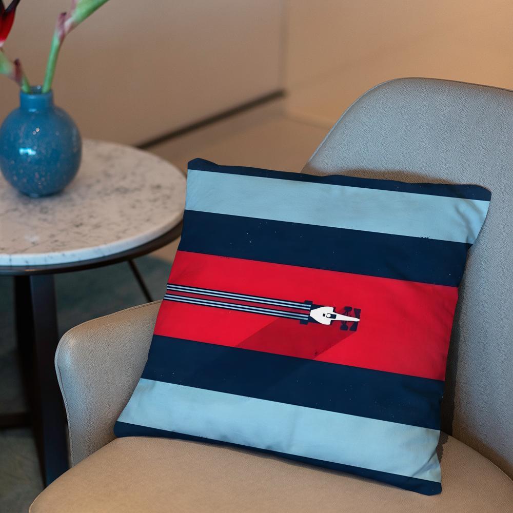 Racing Martini Stripe Cushion Cover 2-in-1 Reversible Plush Pillow Cover | Car/Sofa/Bed | Perfect Gift