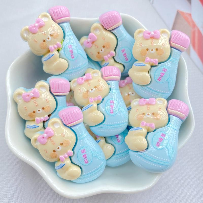 10Pcs New Cute Little Bear Series Flat Back Resin Scrapbooking DIY Jewelry Hairpin Craft Decoration Accessorie