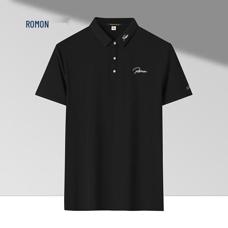 ROMON Men s Business Casual Polo T-Shirt L