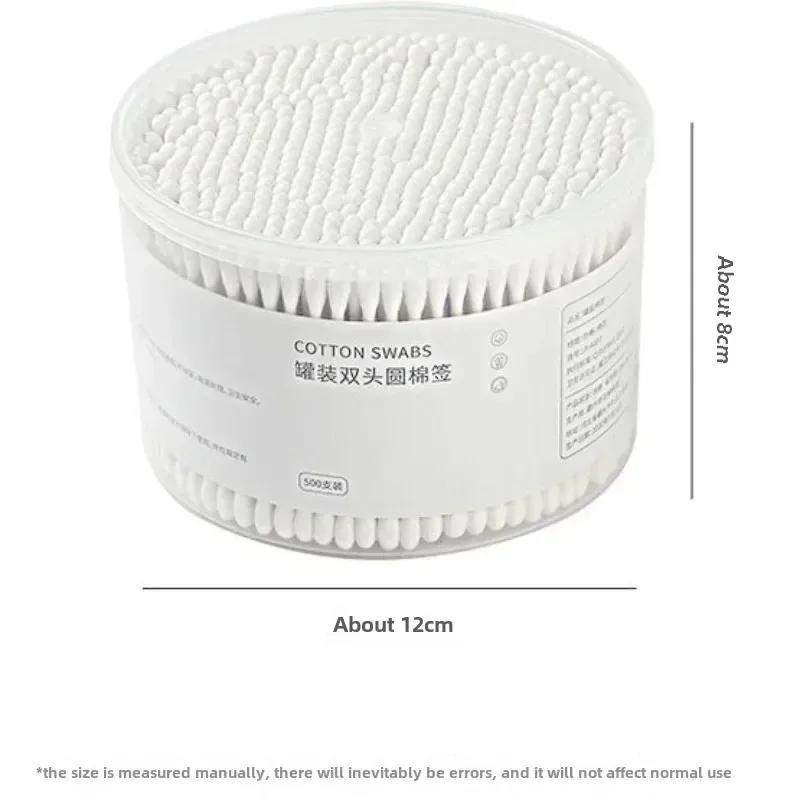 500pcs disposable double headed round head cotton swabs, suitable for daily makeup removal and multi-purpose wound treatment