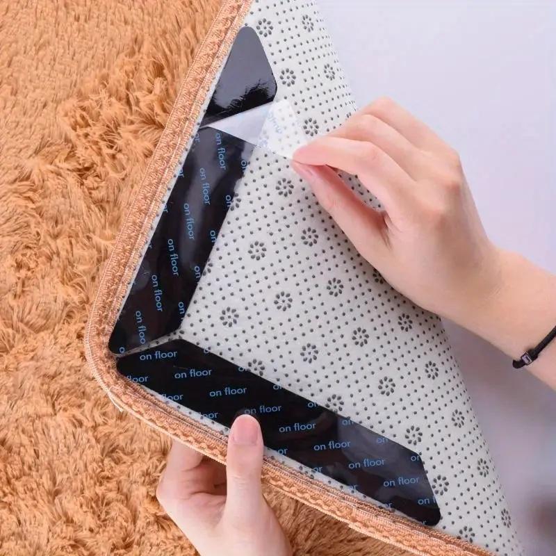 24Pcs Carpet Non-slip Sticker Reusable Washable Anti Curling Carpet Patch Fixed Stickers Floor Rug Mat Tape Gripper Corner Pad