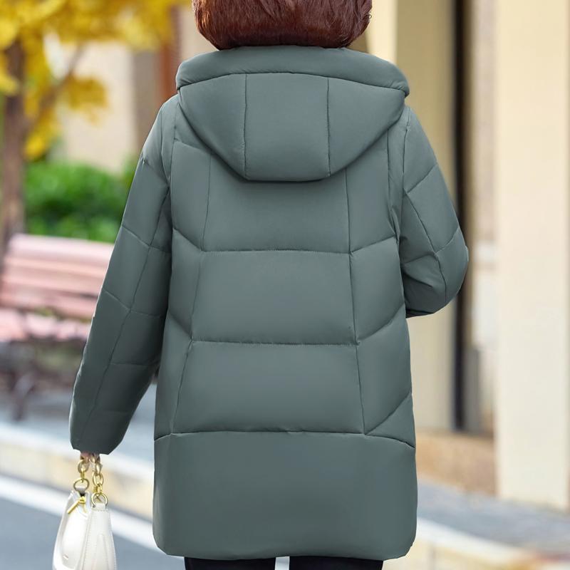 Plus Size XL-6XL Middle Age Women's Down Coats Winter Vintage Parkas Hooded Elegant Loose Thick Warm Down Jackets Woman Outerwears