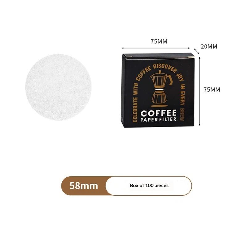 Coffee Filter Paper 100Pcs Eco-Friendly Disposable Round Filters Fit for Italian Portafilter Coffee Makers Party Use