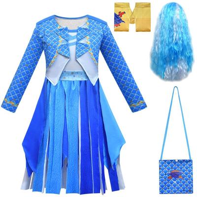 Children's Halloween Printed Anime Girls Performance Costume Tassel Three-piece Set