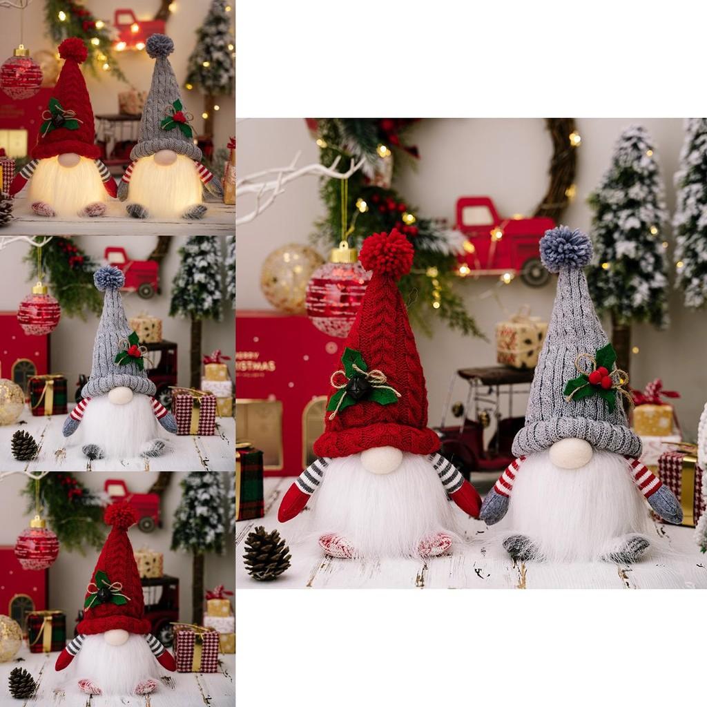 Crafted Light Beautifully Up Christmas Gnome With Warm Knitted Hat For Seasonal Decor
