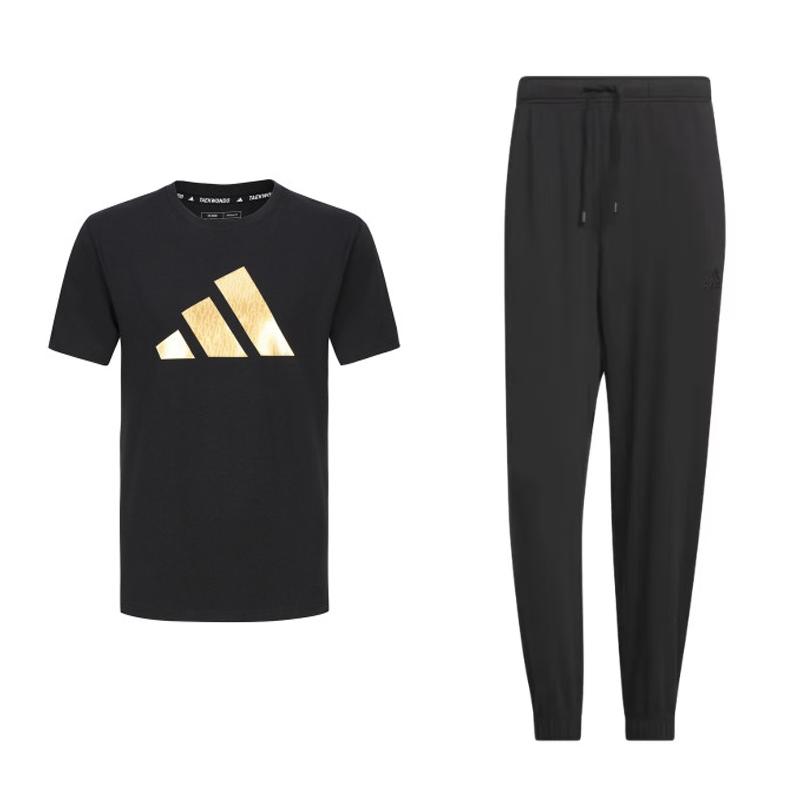 

Adidas Solid Color Round Neck Comfortable Short Sleeve Casual Sports Set Men Sets ADICLTSPSTK-BG+IT3943 M