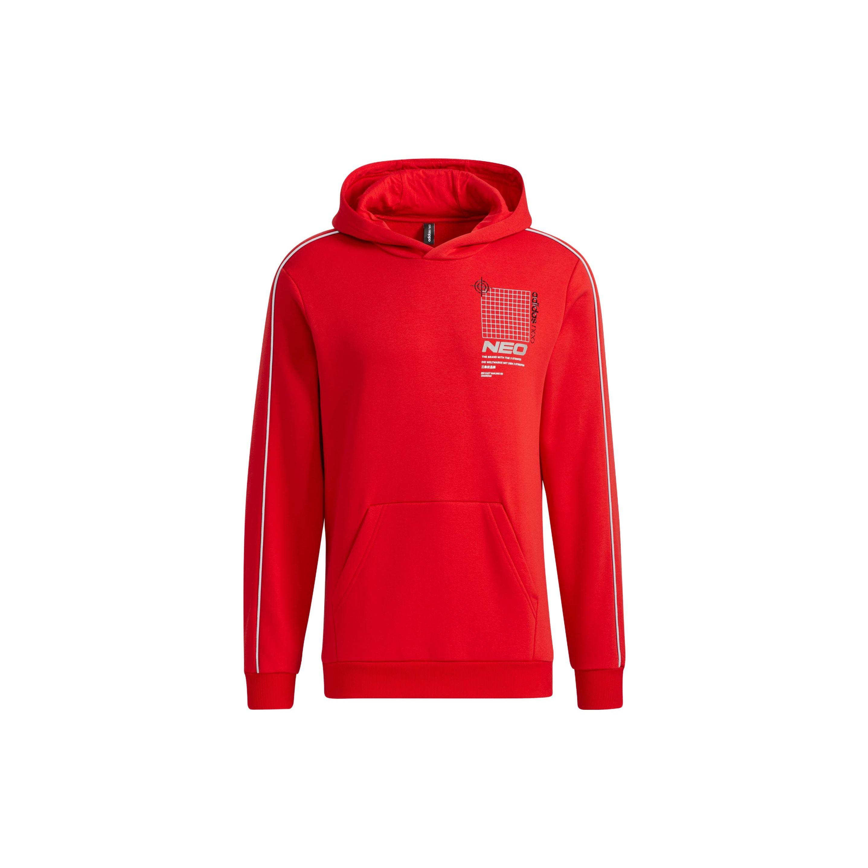 

Adidas Neo Letter Pattern Printed Casual Hoodie Men hoodies Red GS2296 S