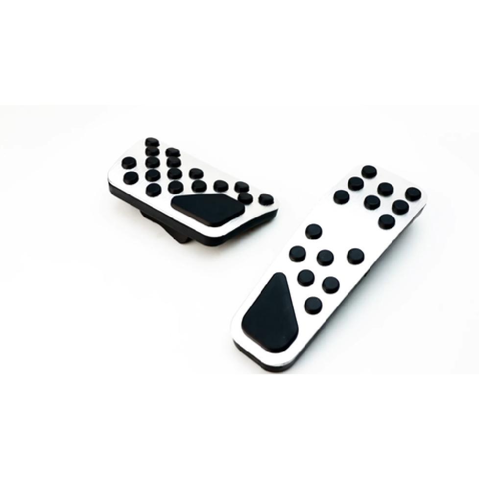 2pc Track Design Silver Foot Pedal Covers For 08+ Dodge Challenger, 09+ Charger