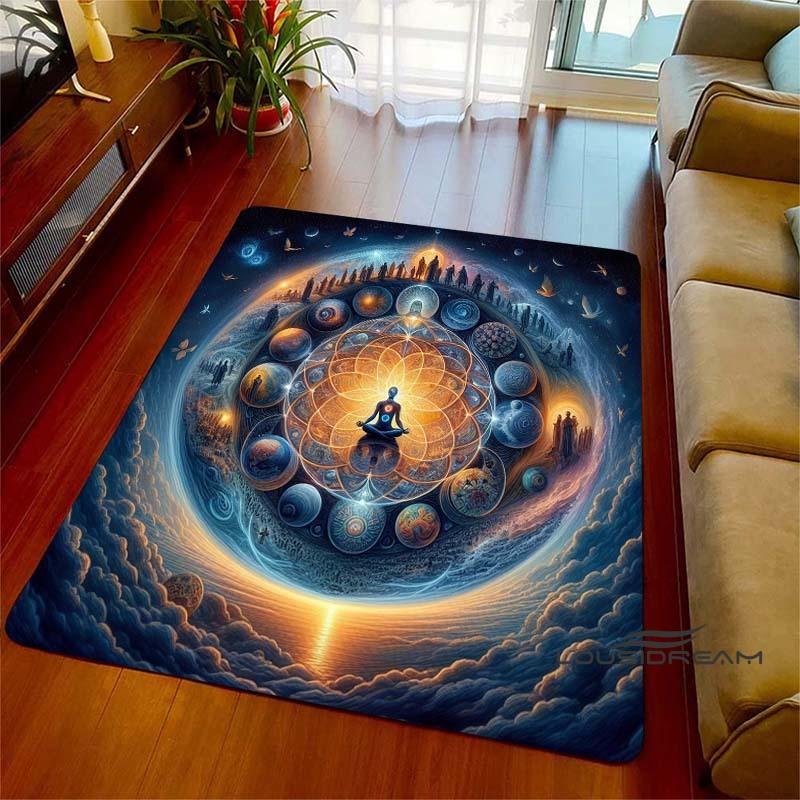 3D Rainbow 7 Chakra Rug, Bedroom Rug for Living Room, Home Sofa Decor, Kids Play Mat, Large Decor Rug, Yoga Meditation001