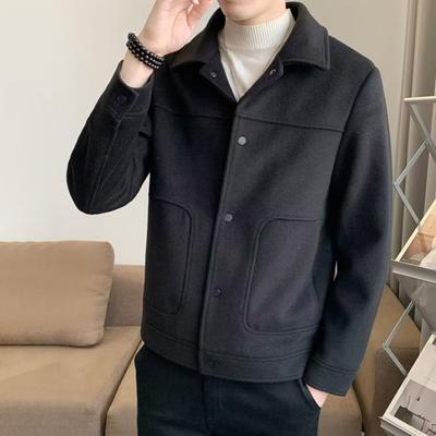 Männer Jacke Einfarbig Revers Casual Mantel für Herbst Winter Taste Langarm Vielseitig Tops Lose